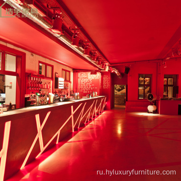 Акриловая коммерческая длинная барная стойка со светодиодным барным столом